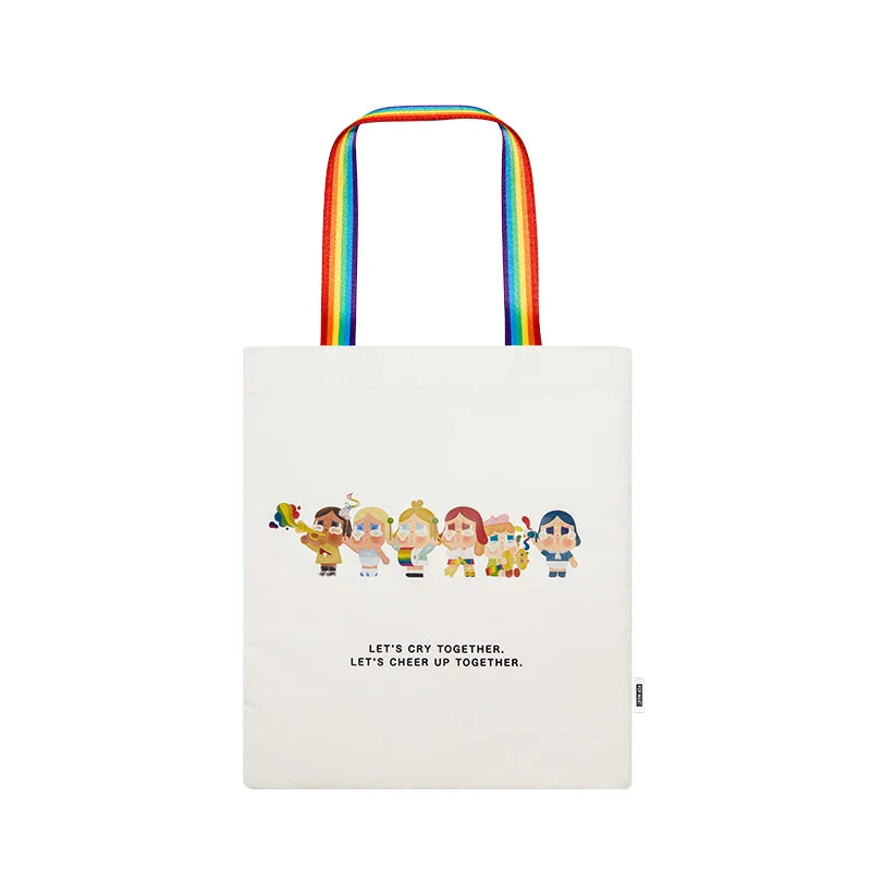 Genuine Pop Mart Crybaby Cheer Up, Baby! Series - Rainbow Canvas Bag White Version Anime - Tophatter Daily Deals