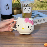 Hello Kitty Water Cup Cute Mug Heat-Resistant Ceramic Cup Juice Water Coffee Mug Kitchen Drinkware Anime - Tophatter Daily Deals