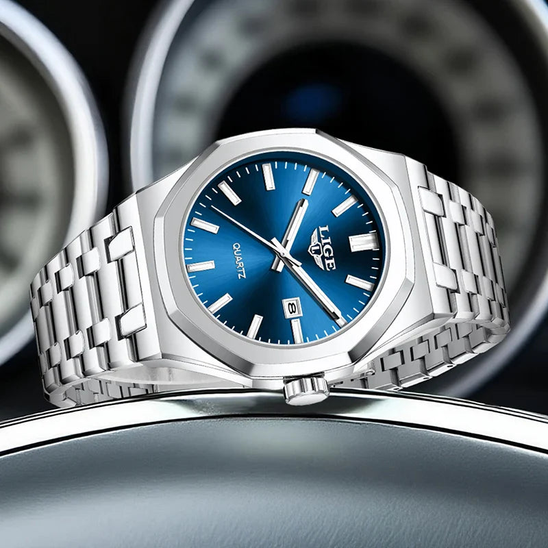 Quartz Watch Stainless Steel Waterproof Luminous Wristwatch - Tophatter Daily Deals
