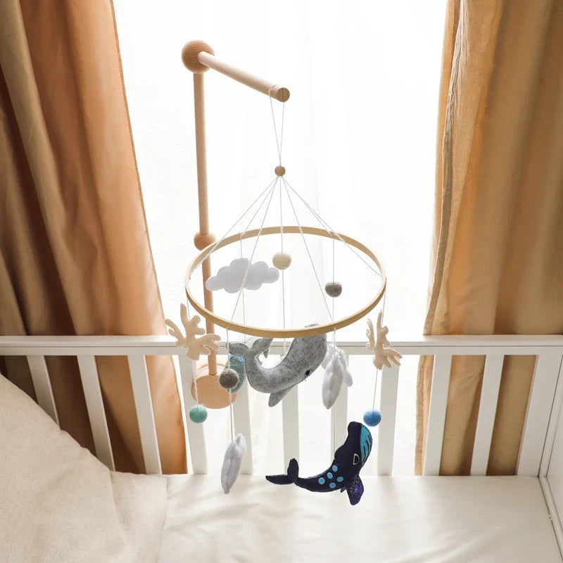 Baby Crib Mobile Wooden Musical Newborn Sensory Toys - Tophatter Daily Deals