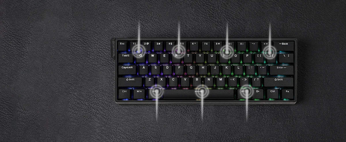 Mechanical 60 Percent Hot Swap Keyboard Aluminum RGB Hall - Tophatter Daily Deals