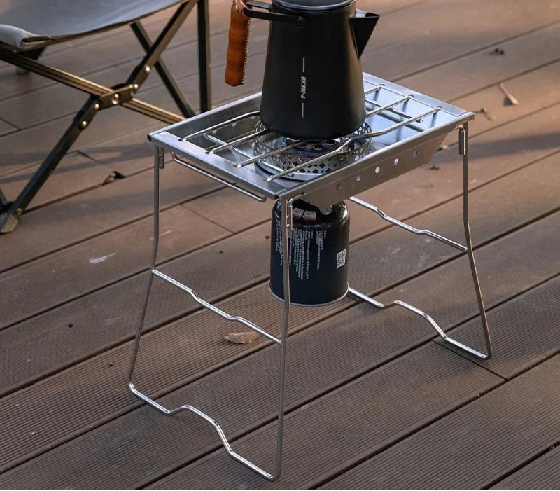 Stainless Steel Camping Furnace Plate Stove Frame Camp Cooking - Tophatter Daily Deals