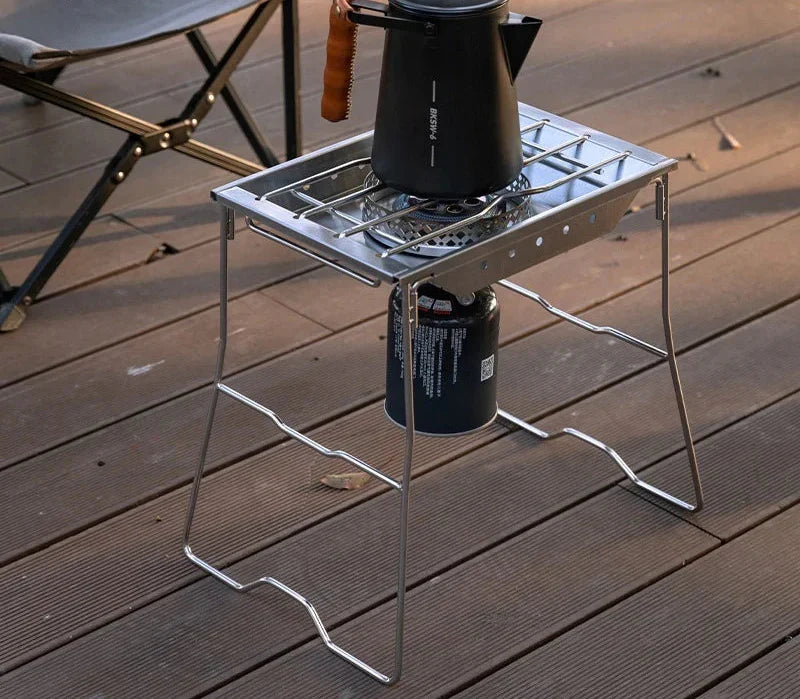 Windproof Furnace Plate Frame Camping Silver Camp Cooking - Tophatter Daily Deals