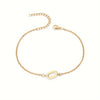 Initial Letter Bead Bracelet Thin Chain Minimalist Elegant O - Tophatter Daily Deals