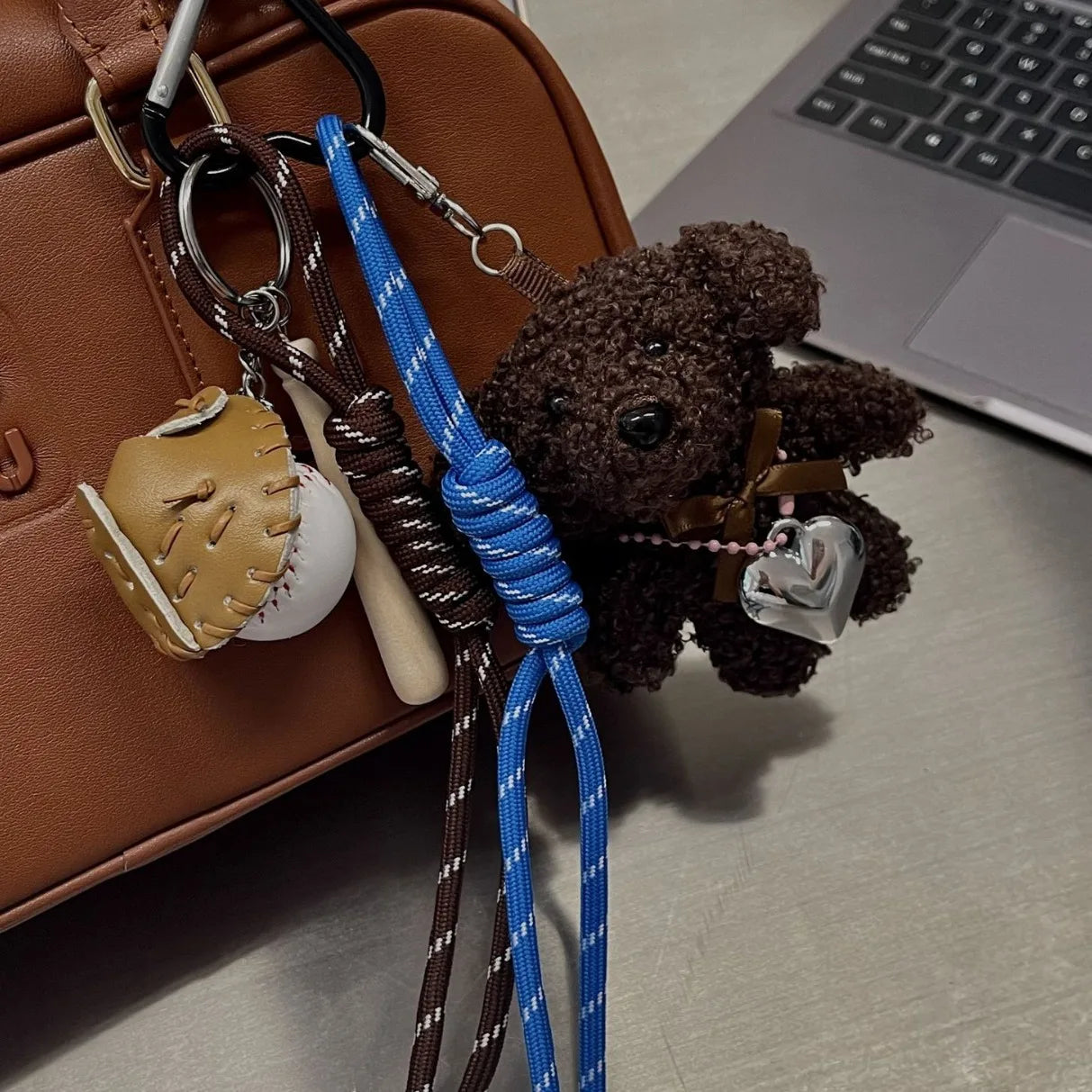 Plush Baseball Dog Key Chain Bag Charm Sport Cute Accessory - Tophatter Daily Deals