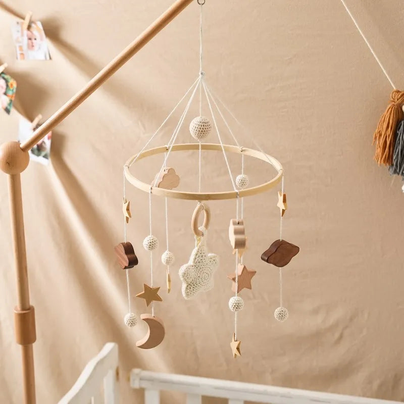 Baby Crib Mobile Wooden Musical Newborn Sensory Toys - Tophatter Daily Deals
