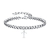 Initials Cuban Link Bracelet Stainless Steel Adjustable T - Tophatter Daily Deals