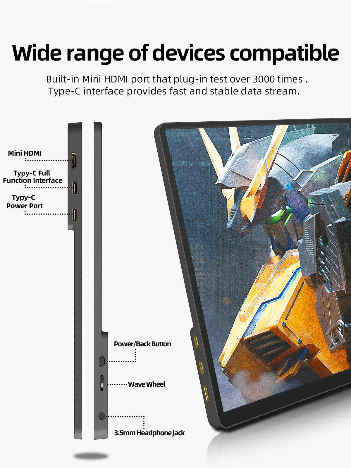 2K 14 Inch Portable Monitor 60Hz HDR Lightweight Travel - Tophatter Daily Deals