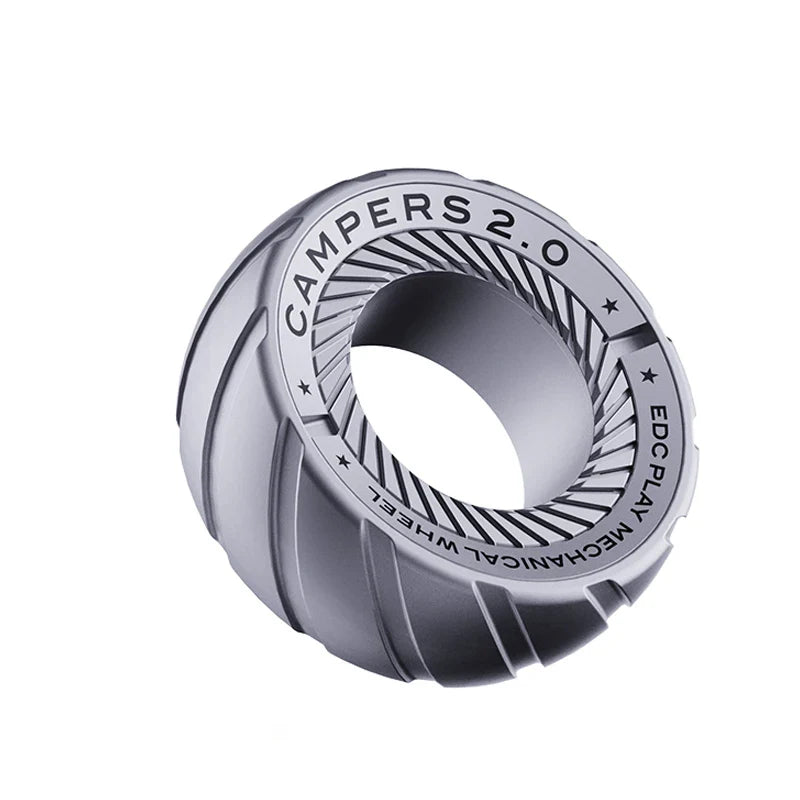 Magnetic Ratchet Fidget Ring Stainless Steel EDC Gift Silver-C - Tophatter Daily Deals