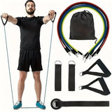 Resistance Bands Set 11Pc Portable Full Body Kit Workout - Tophatter Daily Deals
