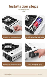 Camping Cassette Gas Stove Butane White Camp Cooking - Tophatter Daily Deals