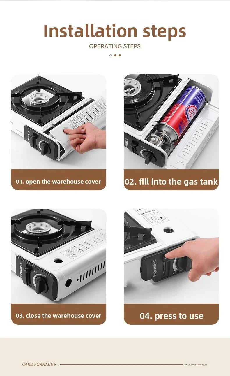 Camping Cassette Gas Stove Butane White Camp Cooking - Tophatter Daily Deals