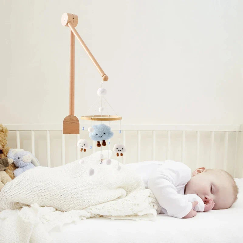 Wooden Crib Mobile Bracket Newborn Sensory Toys Soothing - Tophatter Daily Deals