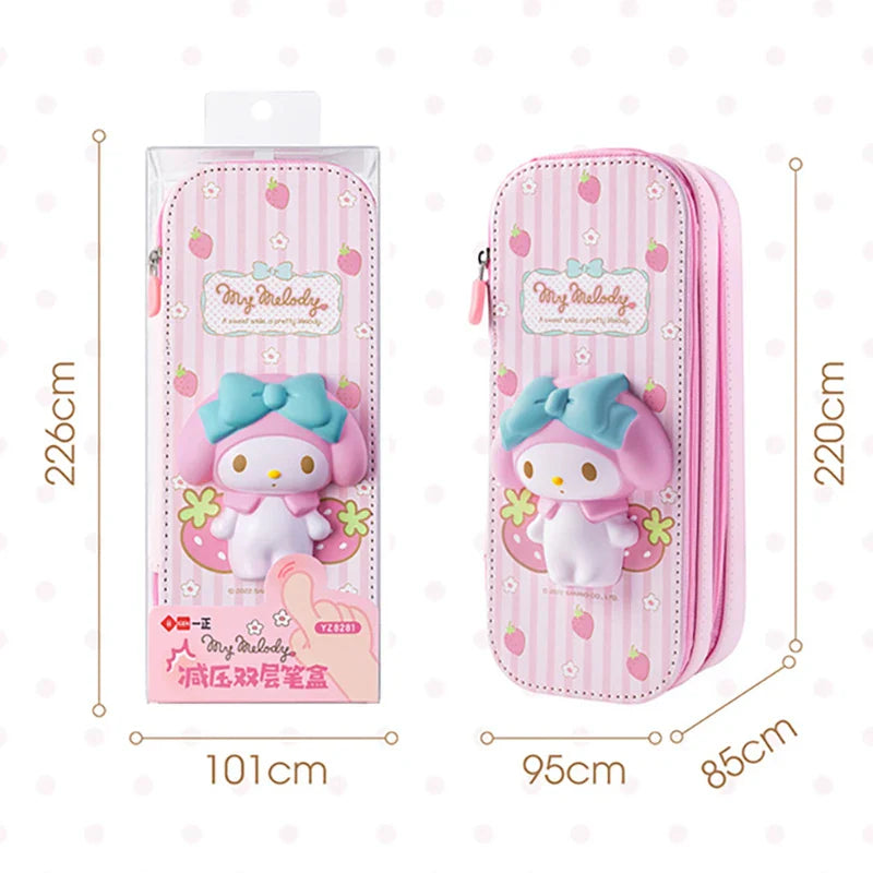 Sanrio Zipped Pencil Case Kawaii Hello Kitty Cinnamoroll My Melody Anime - Tophatter Daily Deals