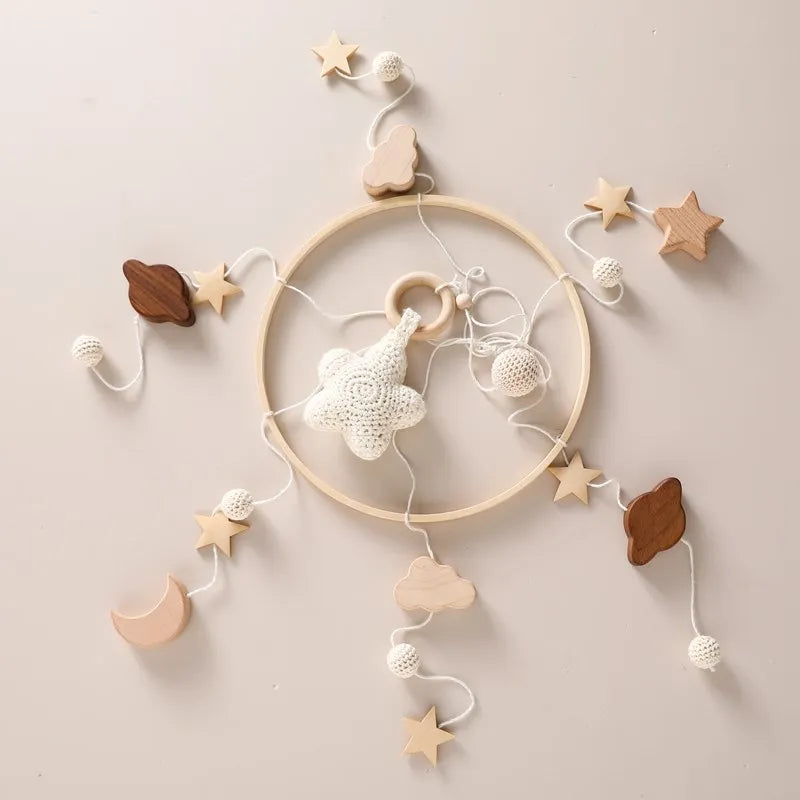 Baby Crib Mobile Wooden Musical Newborn Sensory Toys - Tophatter Daily Deals