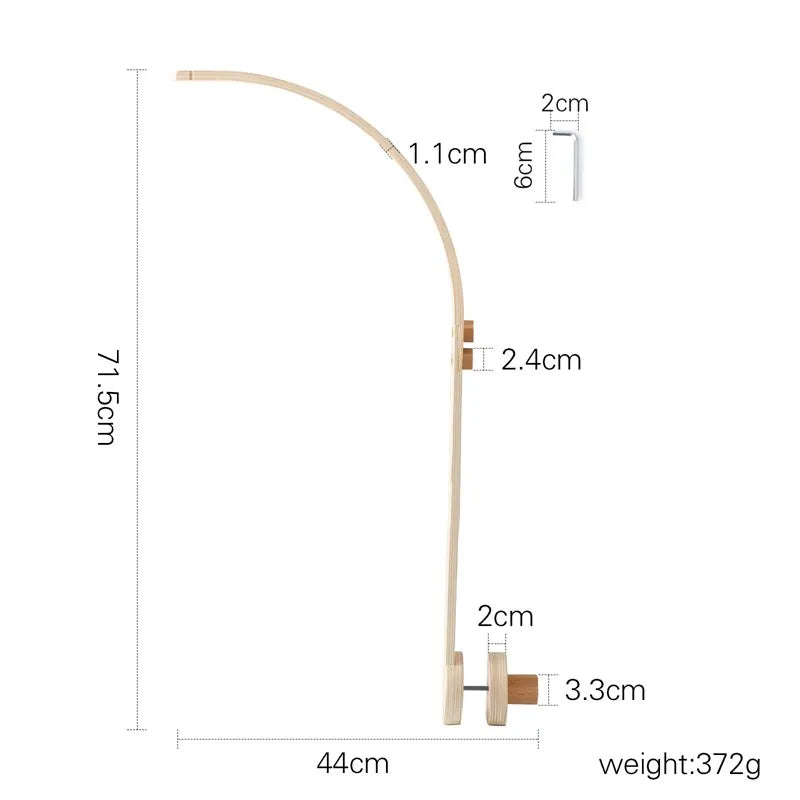 Wooden Baby Mobile With Music Box Newborn Sensory Toys Bracket-04 - Tophatter Daily Deals