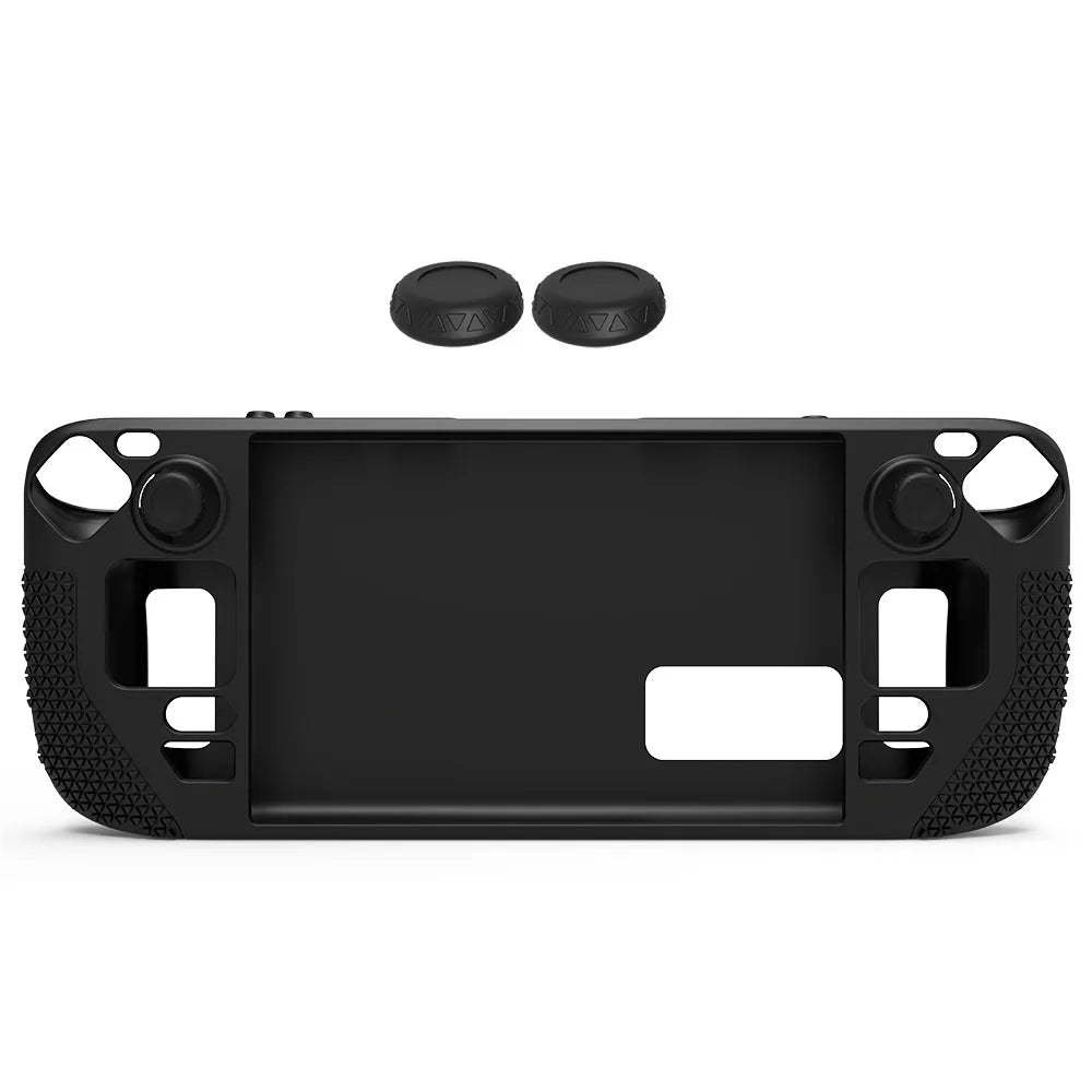 Steam Deck OLED Silicone Case With Button Caps Grip Black - Tophatter Daily Deals