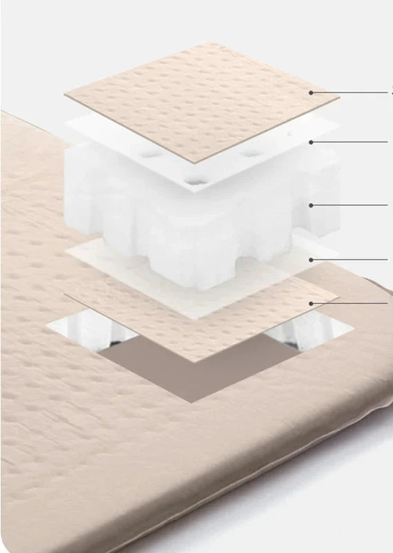 Self-Inflating Air Mattress 3cm Thick Folding Mat Khaki Camping & Hiking - Tophatter Daily Deals