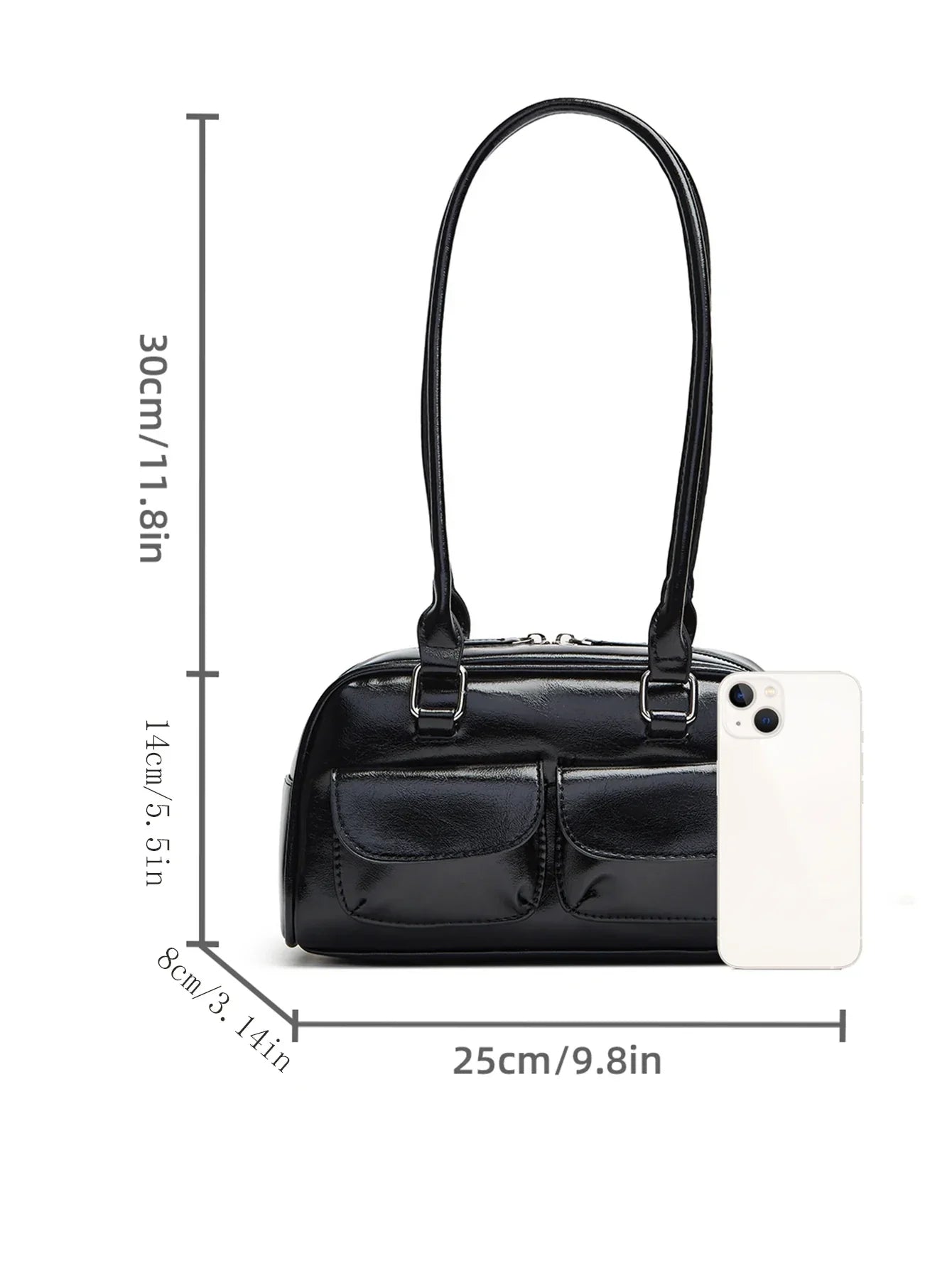 Womens PU Bowling Box Handbag Boston Tote Apparel & Accessories > Handbags, Wallet's & Cases > Handbags - Tophatter Daily Deals