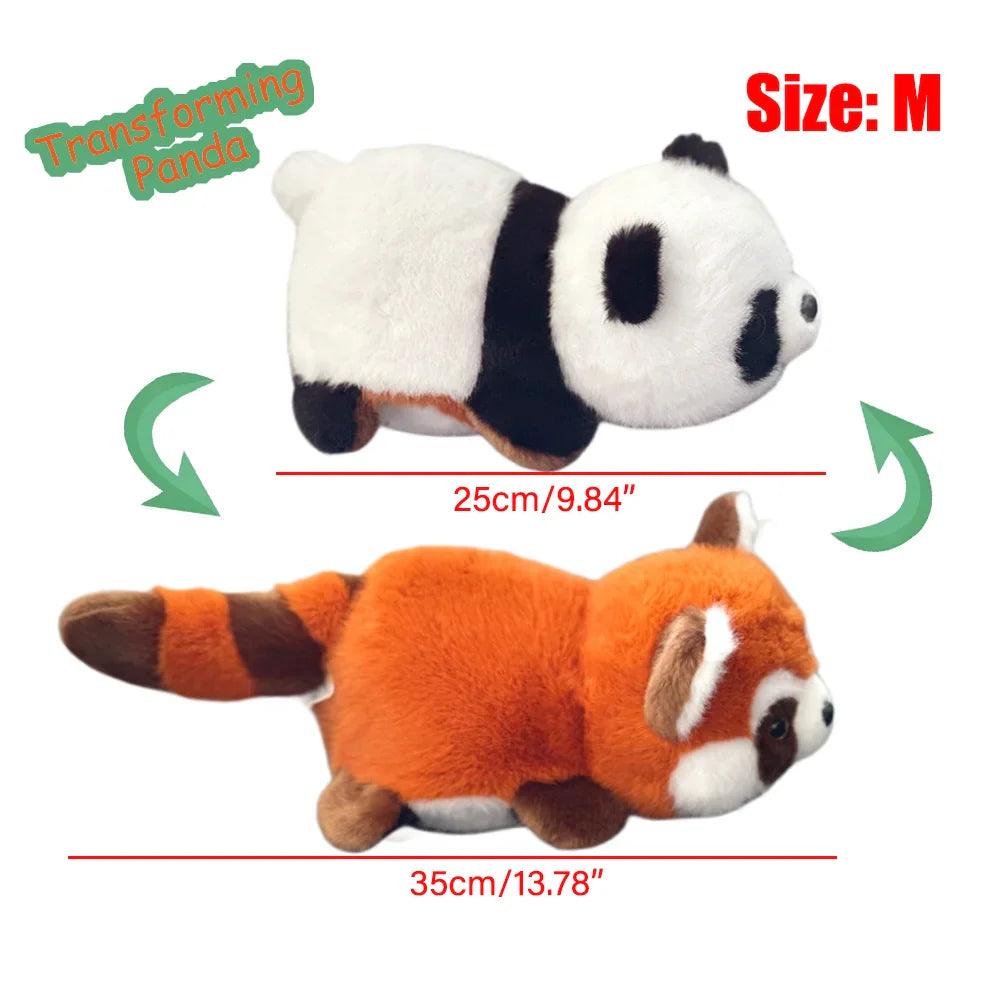 Double-Sided Panda Raccoon Plush Toy Red Panda 35cm Animals - Tophatter Daily Deals