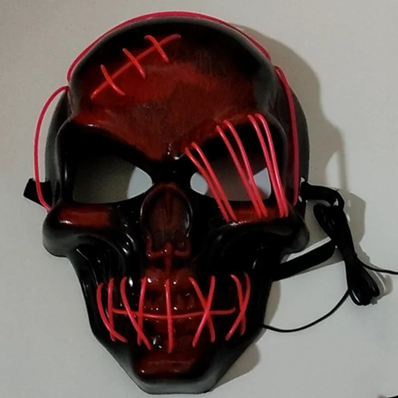 LED Glowing Skull Mask Full Face Halloween 2025 Cosplay - Tophatter Daily Deals