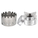 Alcohol Stove Set with Windshield Silver Camp Cooking - Tophatter Daily Deals