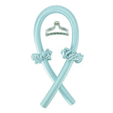 Heatless Curling Rod Headband No Heat Silk Curls Ribbon Hair Rollers Sleeping Soft Headband Lazy Hair Curlers Hair Styling Tools Mint Green with Clip CHINA - Tophatter Daily Deals