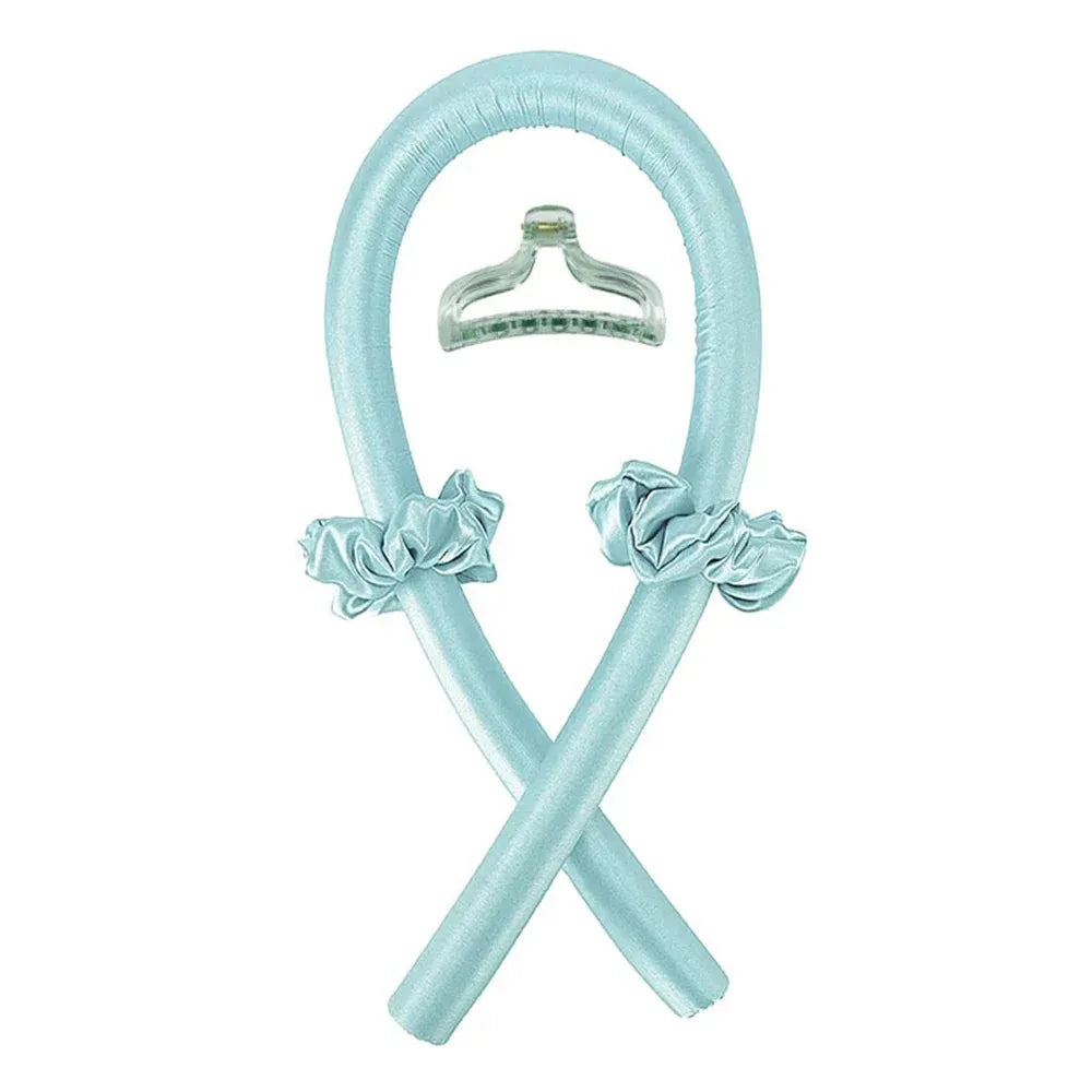 Heatless Curling Rod Headband No Heat Silk Curls Ribbon Hair Rollers Sleeping Soft Headband Lazy Hair Curlers Hair Styling Tools Mint Green with Clip CHINA - Tophatter Daily Deals