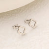 Clover Flower Stainless Steel Bracelet Set Gold Gift S5-2pcs-silvery - Tophatter Daily Deals