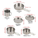 8-Piece Camping Cookware Mess Kit Silver Camp Cooking - Tophatter Daily Deals