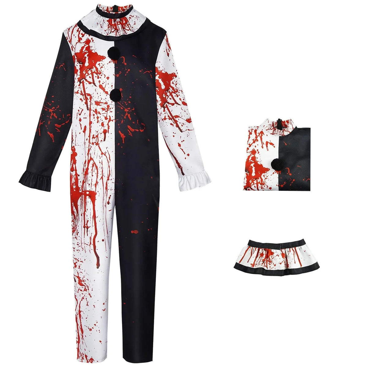Clown Costume Bloody Jumpsuit Halloween 2025 Scary Party - Tophatter Daily Deals