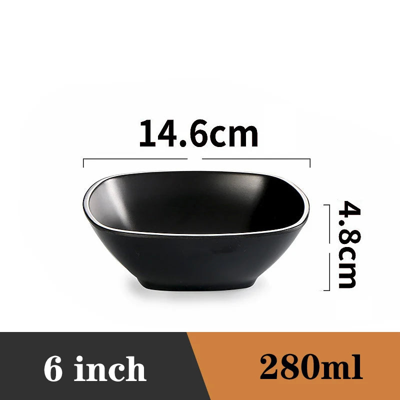 Ramen Bowl Black Plastic Japanese Style Noodle Bowl W1506 6 inch - Tophatter Daily Deals