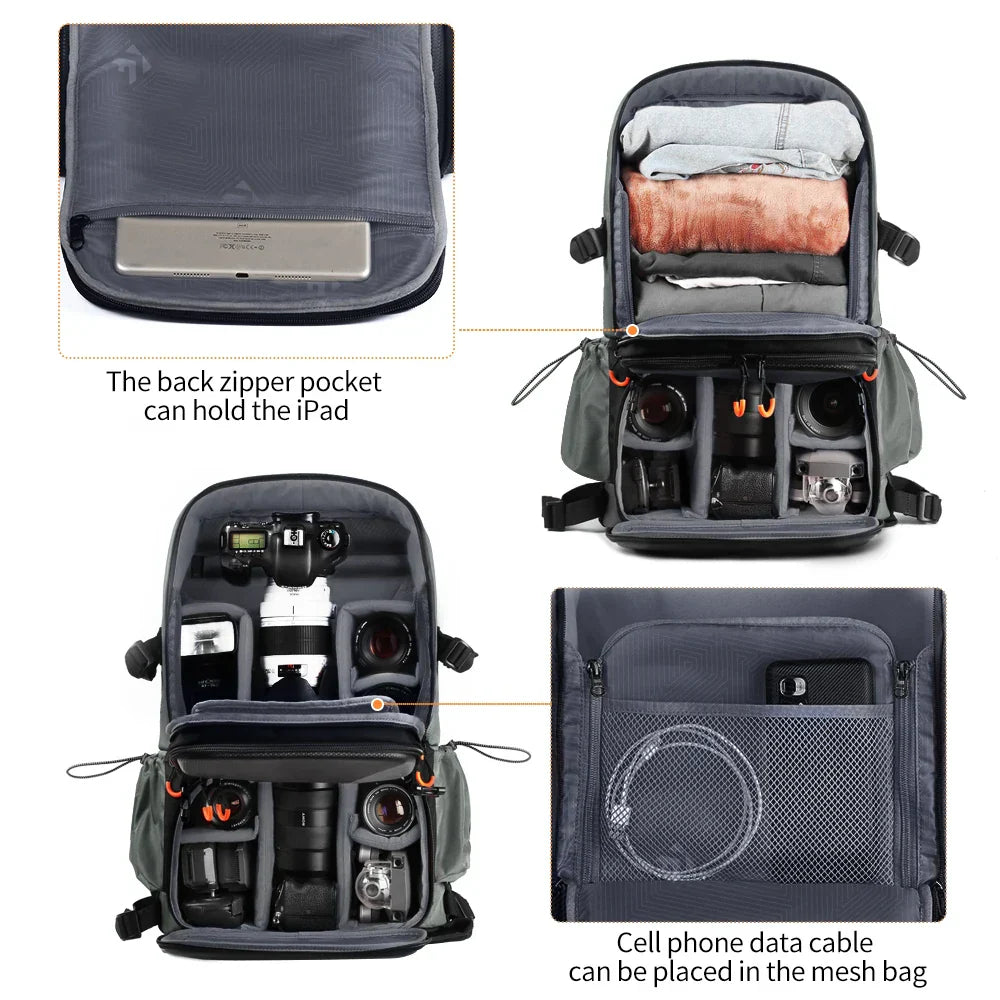 2-in-1 Camera Backpack And Sling Waist Bag Grey Backpacks - Tophatter Daily Deals