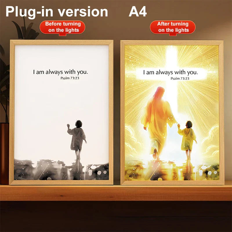 Jesus LED 4D Wall Art Lamp Picture Frame PVC Devotional - Tophatter Daily Deals
