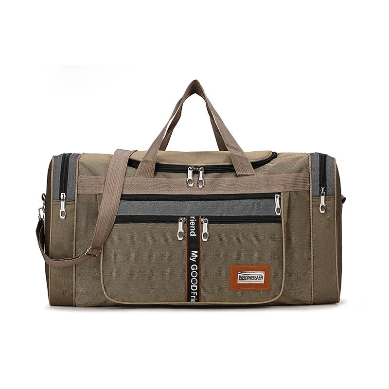 Travel Duffel Nylon Bag for Men and Women (Khaki) Luggage & Bags > Duffel Bags > Gym Duffel Bags - Tophatter Daily Deals