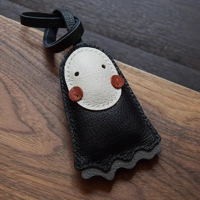 Leather Bag Charm No Face Keychain Black Cozy Cute Gift - Tophatter Daily Deals