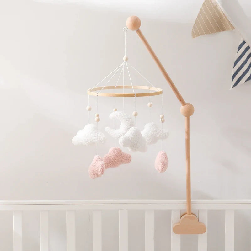 Wooden Crib Mobile Felt Bear Musical Newborn Sensory Toys - Tophatter Daily Deals