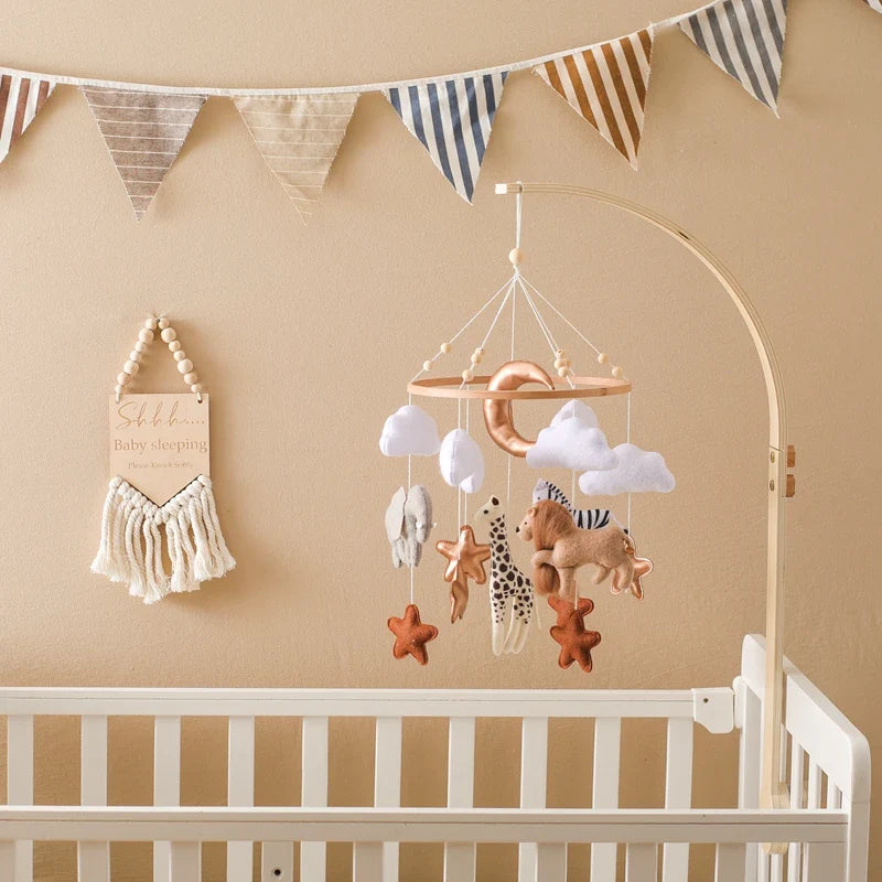 Wooden Felt Animal Crib Mobile With Soothing Calming Music - Tophatter Daily Deals