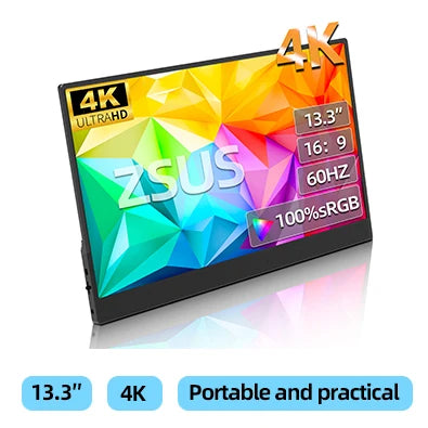 2K 14 Inch Portable Monitor 60Hz HDR Lightweight Travel - Tophatter Daily Deals