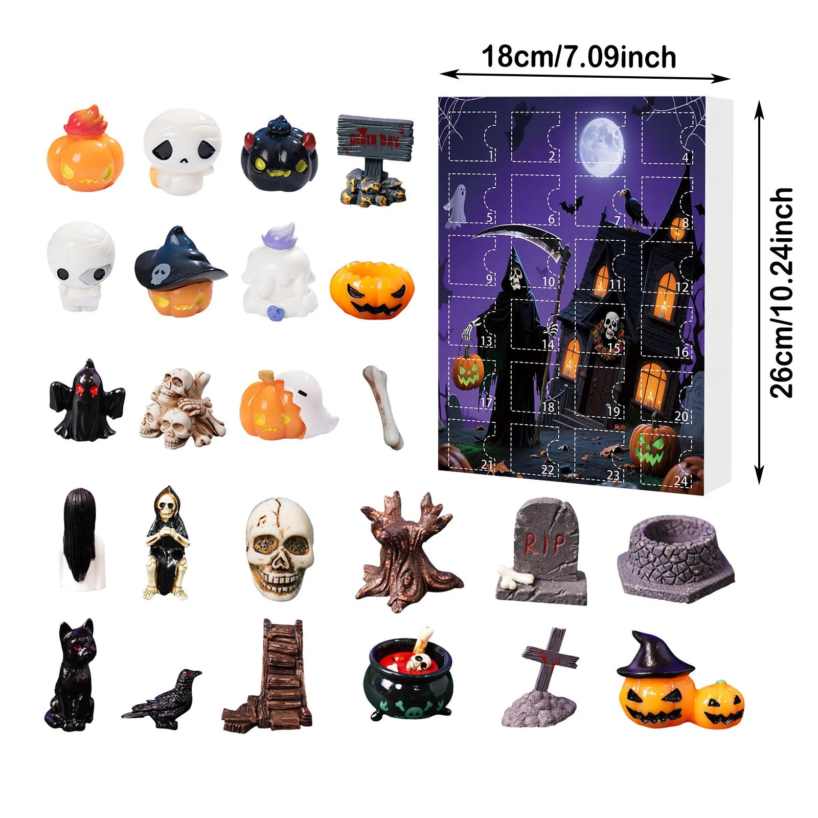 Halloween Advent Calendar 24 Countdown With Mini Figures C - Tophatter Daily Deals