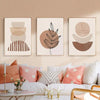 Abstract Boho Canvas Wall Art Trio Neutral Modern Decor - Tophatter Daily Deals
