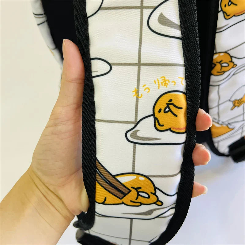 Sanrio Gudetama White Backpack Rucksack Schoolbags Travel Lazy Egg Food - Tophatter Daily Deals