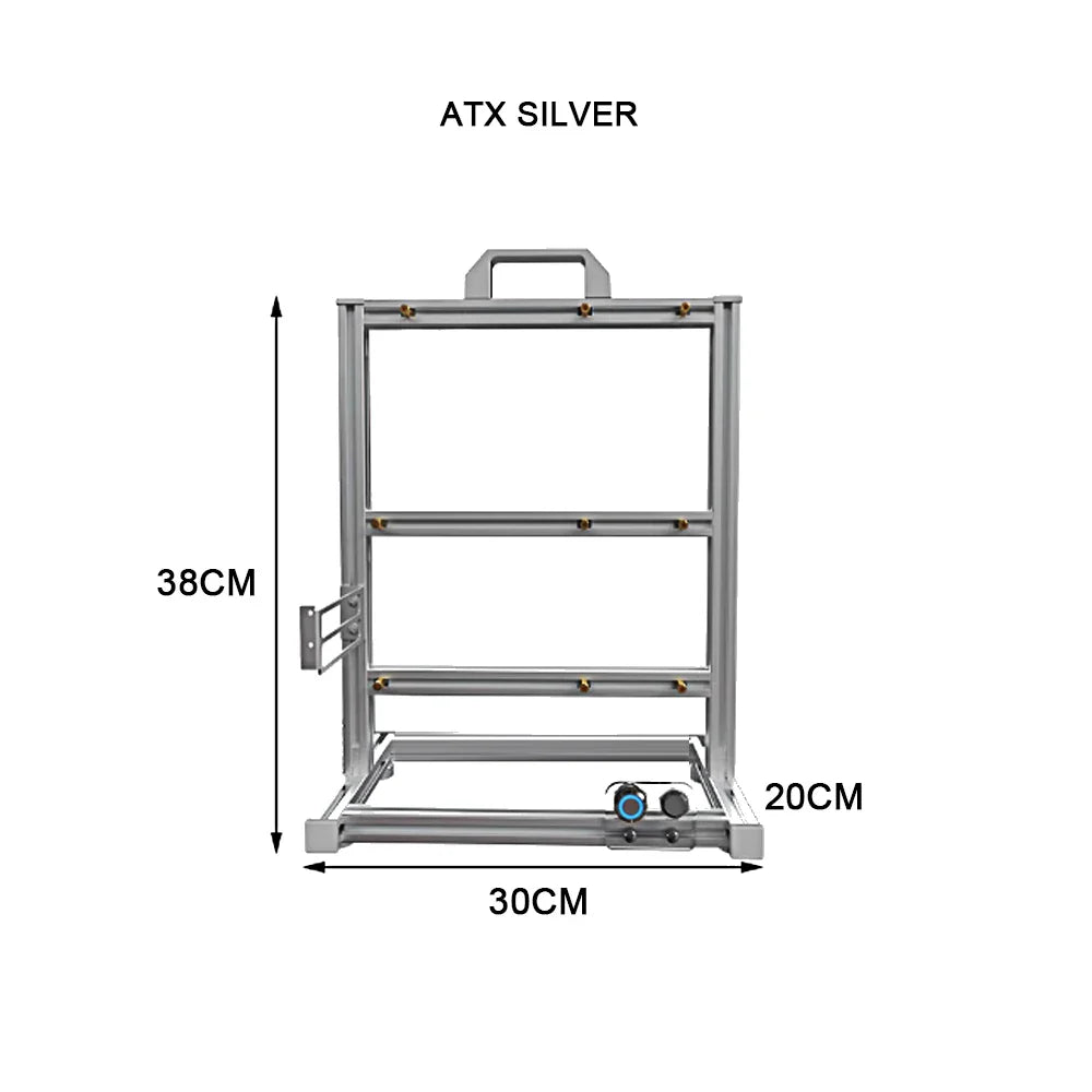 Open Frame ATX PC Case Rack Modular Water Air Cooling ATX silver - Tophatter Daily Deals