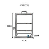 Open Frame ATX PC Case Rack Modular Water Air Cooling ATX silver - Tophatter Daily Deals