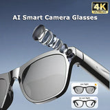 4K AI Smart Camera Glasses Photochromic Travel Handsfree - Tophatter Daily Deals