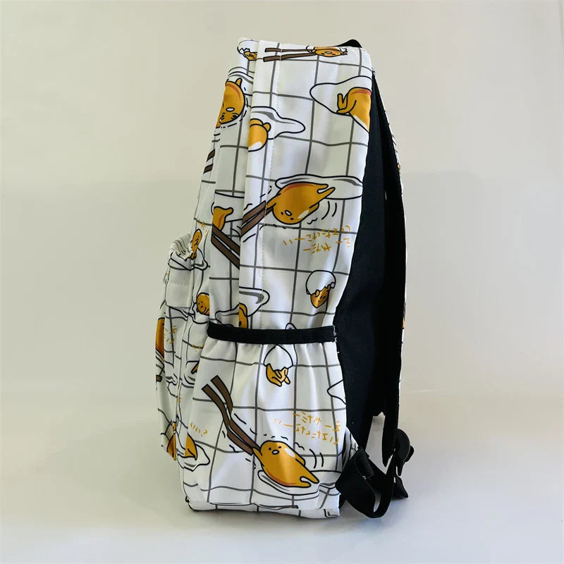Sanrio Gudetama White Backpack Rucksack Schoolbags Travel Lazy Egg Food - Tophatter Daily Deals
