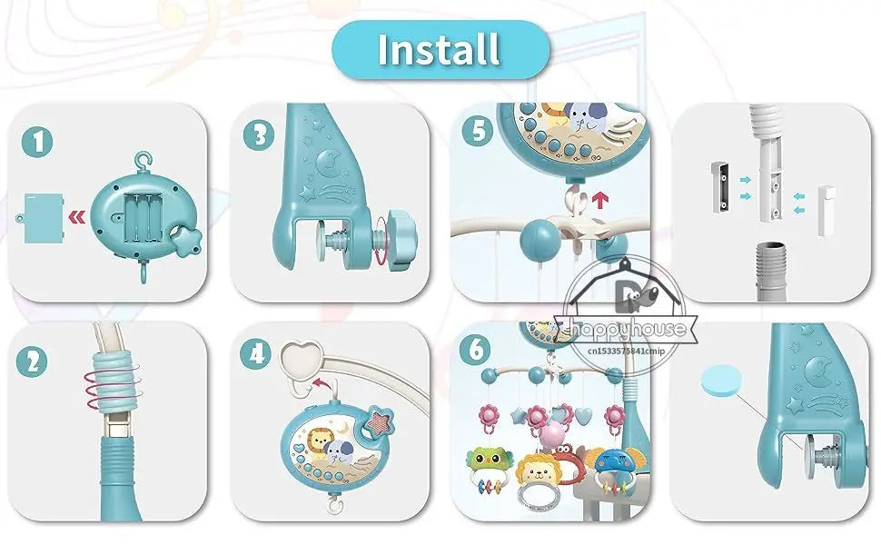Musical Baby Mobile Projection Remote Newborn Sensory Toys - Tophatter Daily Deals