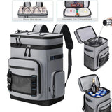 30L Camping Insulated Backpack Hot Cold Storage Gray Backpacks - Tophatter Daily Deals