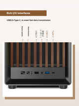 MATX PC Case Wooden Panel Tempered Glass Type C Port - Tophatter Daily Deals