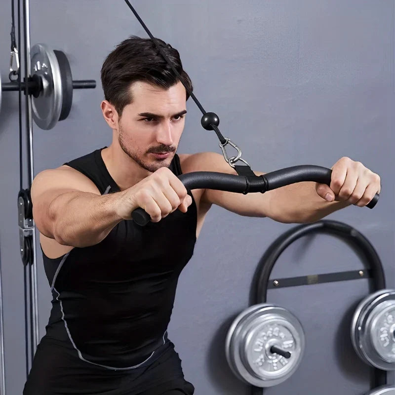 Lat Pulldown Bar Wide Narrow Grip Handle Black Fitness - Tophatter Daily Deals